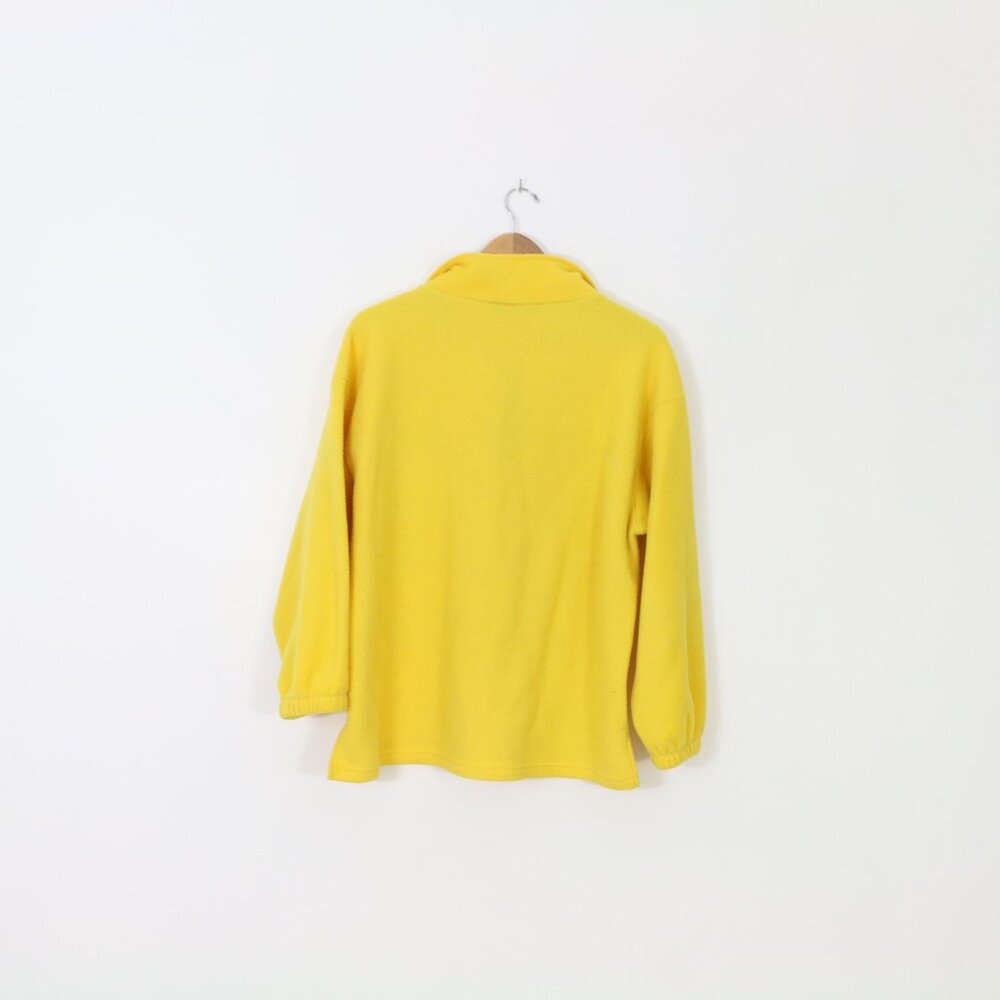 *Vintage 90's Canadian Fleecewear Yellow 3/4 Zip Sweater - Picture 9 of 9